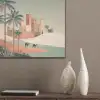 Nachtlandschap - Kamelen - Sterren - zandduinden PET vilt klein -sfeer6_closeup