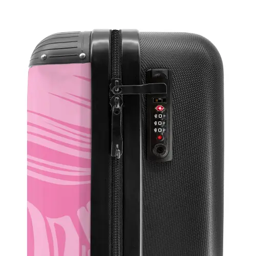 Grote bladeren in verschillende tinten roze NBS - Handbagage koffer - Kinderen Unisex middel -slot