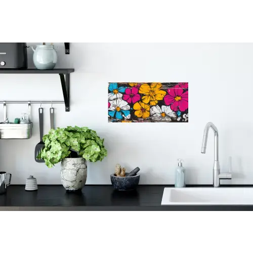Street Art - Bloemen - Mix Muursticker klein -keuken