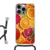 Fruit - Kleurrijk - Close up Hoesje iPhone 16 Pro Max met koord klein -3d