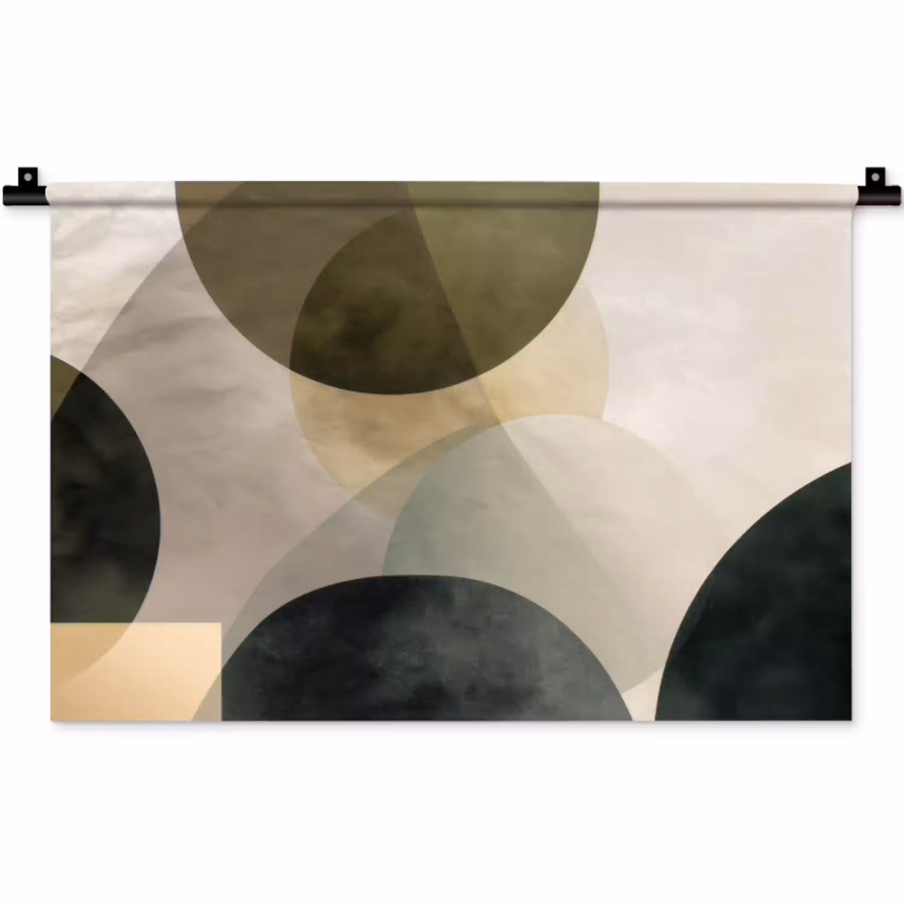 Vlakken - Abstract - Beige - Cirkels Wandkleed katoen klein -zz3d