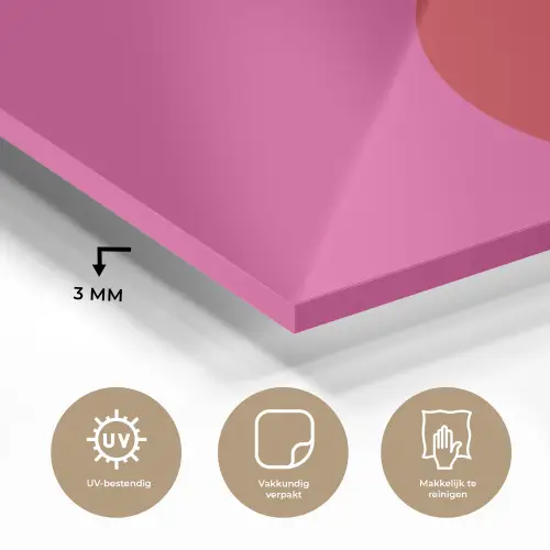Minimalistisch - Rood - Roze - Hartjes plexiglas 5mm klein -sfeer2