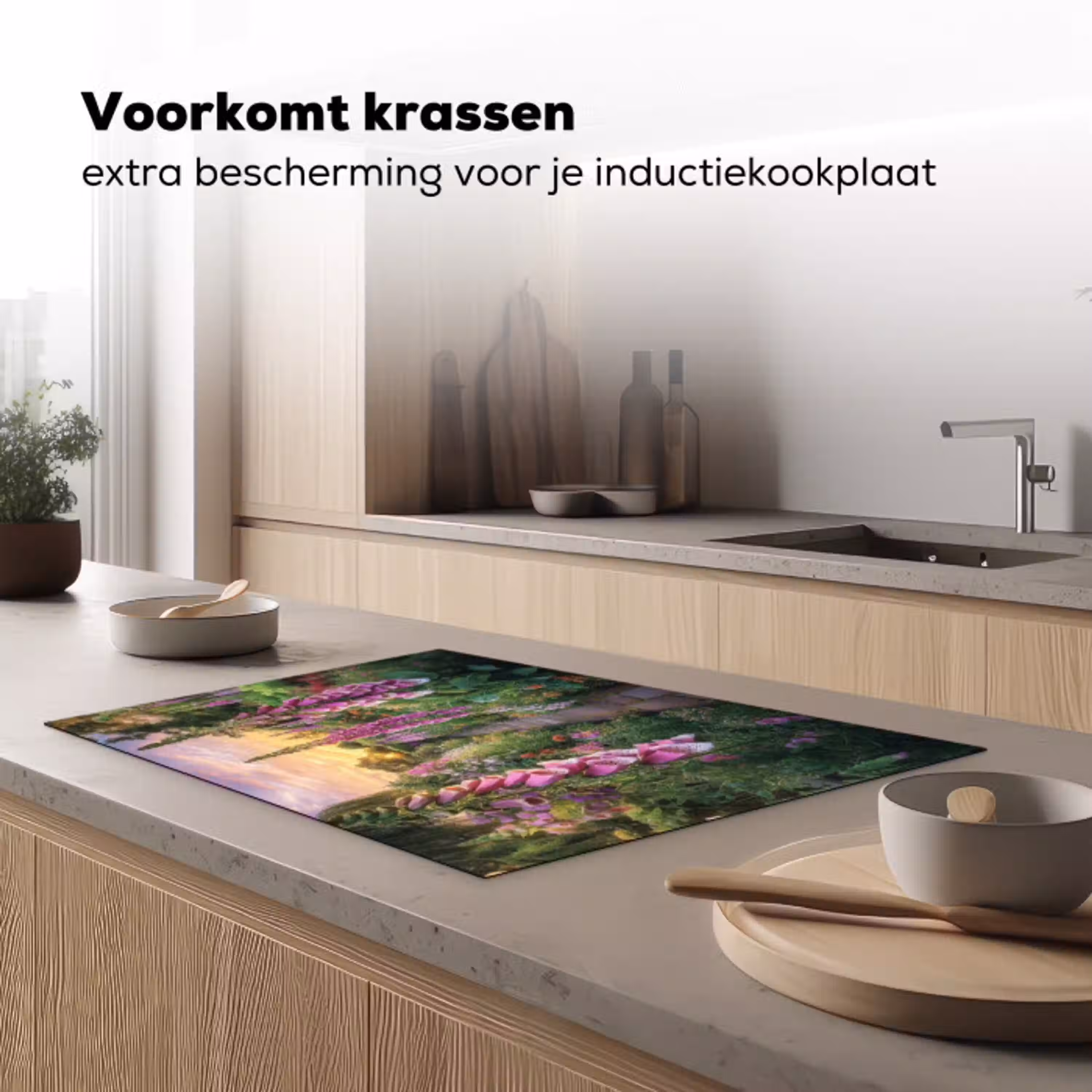 Vingerhoedskruid - Bloemen - Tuin Inductie beschermer vinyl 3mm klein -sfeer1