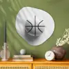 Basketbal - Wit - Schaduw - Lijnen Wandcirkel Organisch Plexiglas middel -sfeer2
