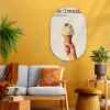 Ice cream - Softijs - Kleurrijk - Kers Wandcirkel Ovaal Glas middel -sfeer4