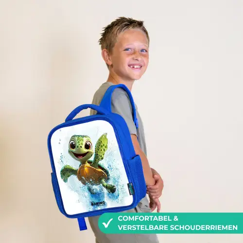 Schildpad - Water - Groen Kinderrugzak - Blauw middel -sfeer3_NL