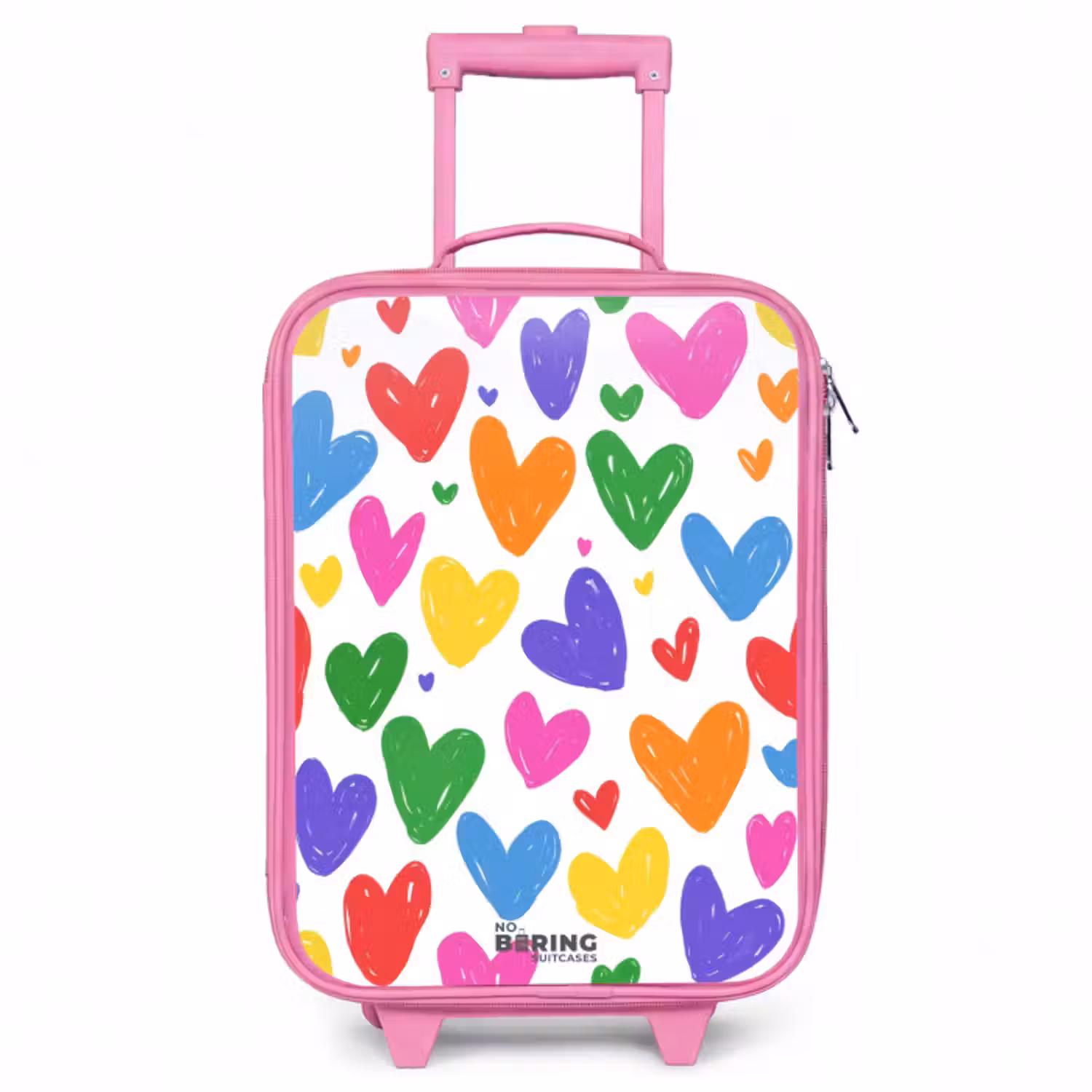 Kinderkoffer - Roze - Gekleurde hartjes