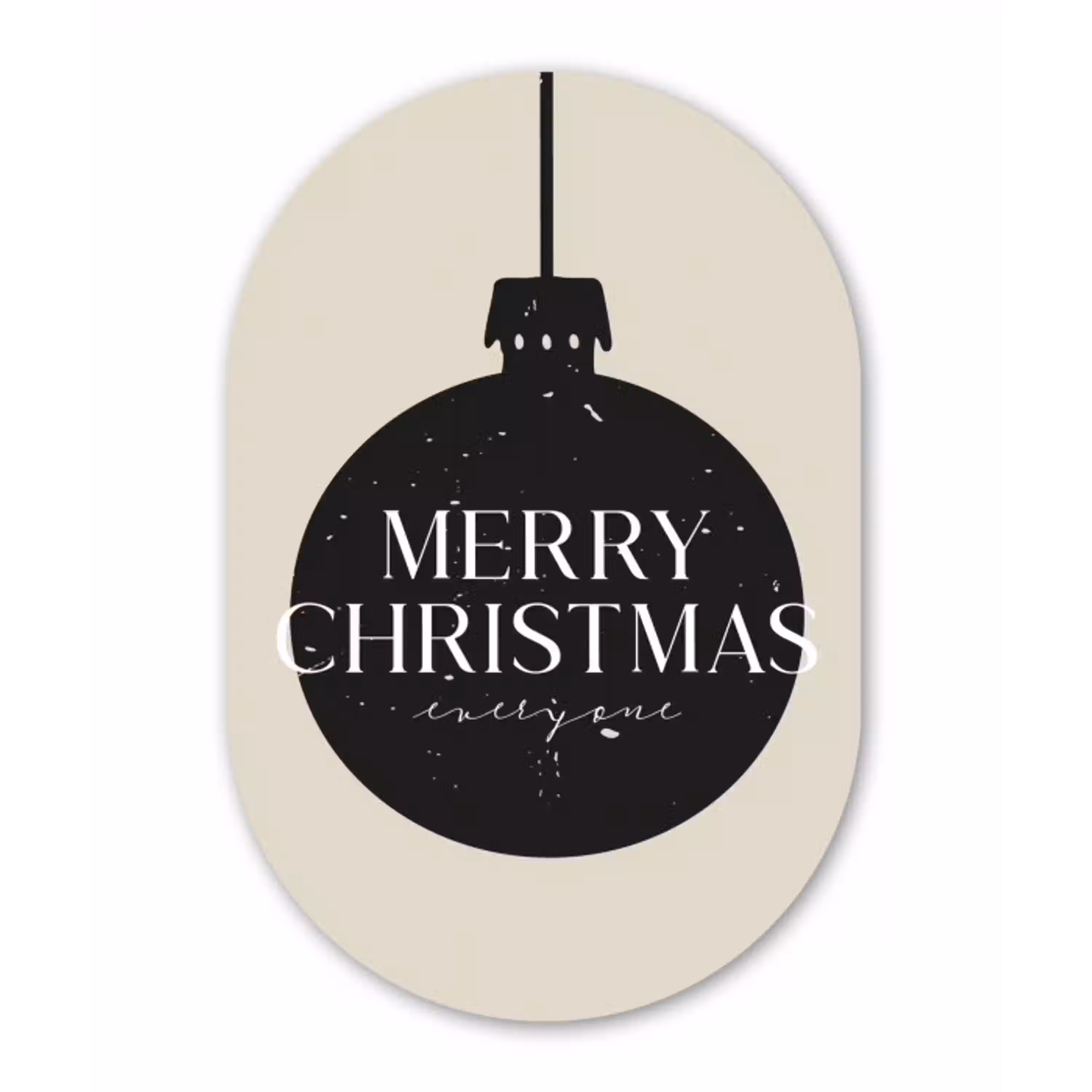 Kerstballen - Japandi - Christmas - Zwarte kerstballen Wandcirkel Ovaal Aluminium middel -3d