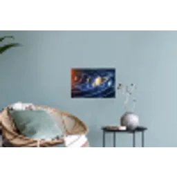 Ruimte - Zonnestelsel - Blauw Muursticker klein -plant