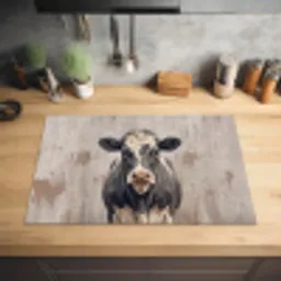 Koe - Portret - Dieren - Modern Inductie beschermer vinyl 3mm klein -sfeer5