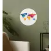 Wereldkaart - Graffiti - Kleurrijk Wandcirkel behangsticker klein -sfeer2