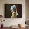 Meisje met de parel - Schilderij - Oude meesters - Vermeer Textielframe zwart klein -sfeer3