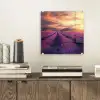Lavendelveld - Zonsondergang - Paars plexiglas 5mm klein -sfeer1