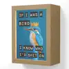 Vogel - Decoratie - Ijsvogel - Blauw Light Box met kabel (Wandlamp) klein -3d