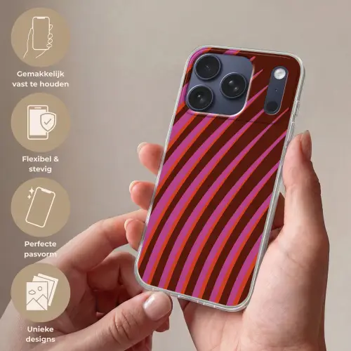 Lijnen - Rood - Beweging Telefoonhoesje iPhone 17 Pro klein -sfeer3_NL