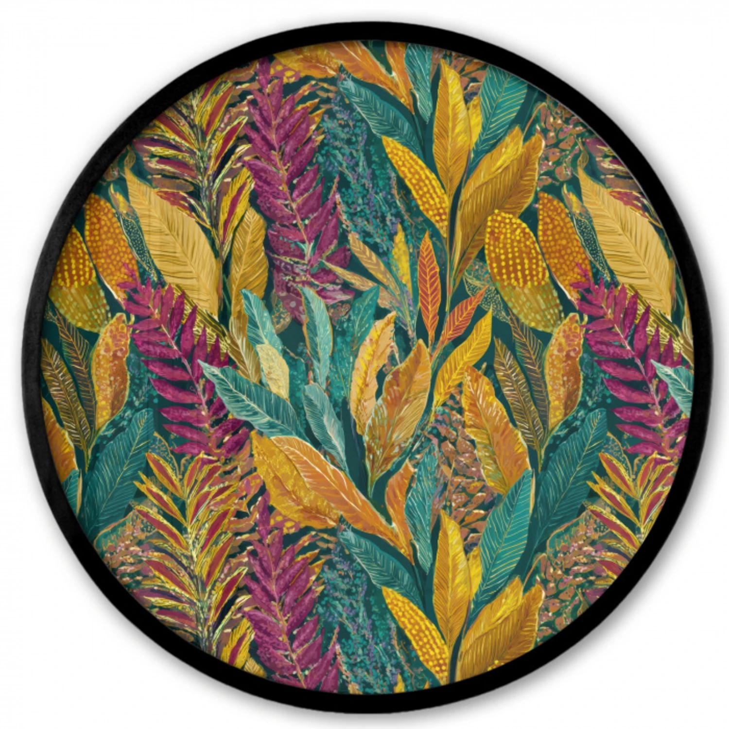 Tropische - Botanisch - Patroon - Kleurrijk - Exotisch Fotolijst rond zonder passe partout klein 856 -3d
