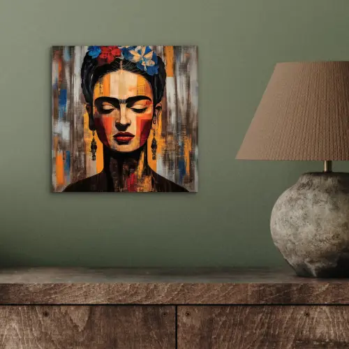 Portret - Vrouw - Bloemen aluminium wit klein -sfeer2