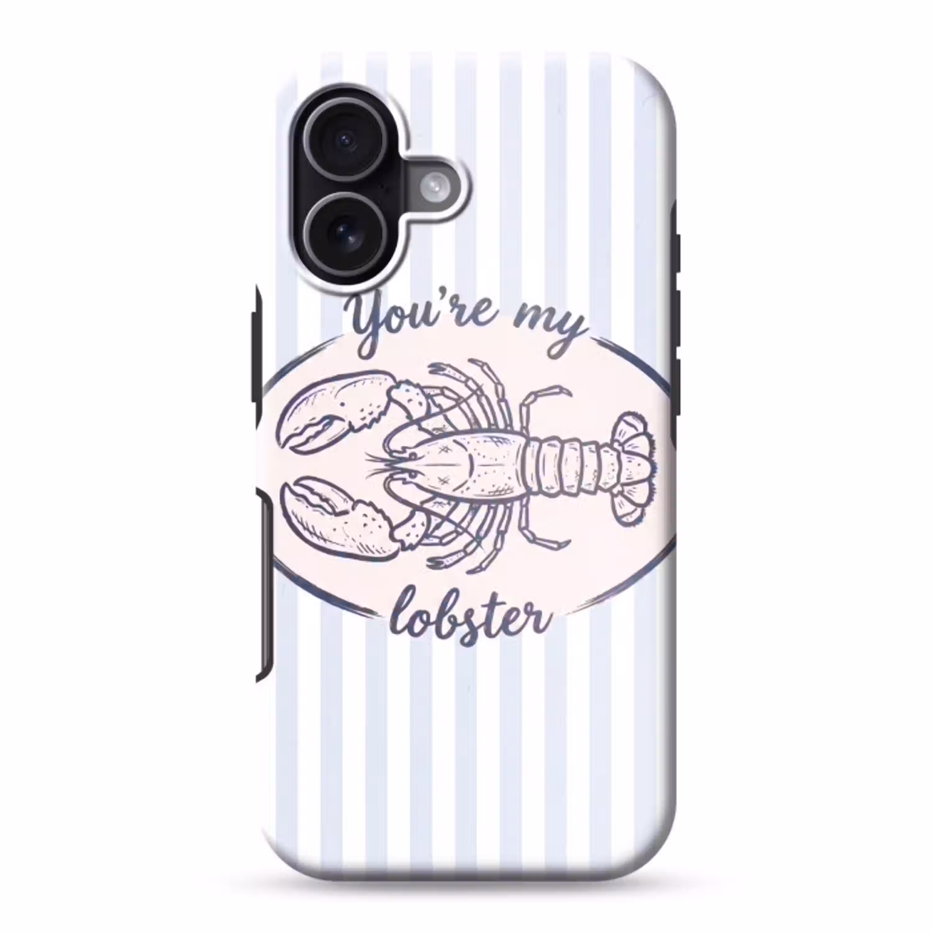 Kreeft - Illustratie - Liefde - Blauw - Decoratie Toughcase MagSafe Apple iPhone 17 klein -3d