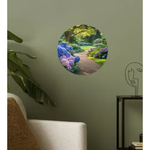 Hortensia- Park - Pad Wandcirkel behangsticker klein -sfeer2