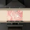 Marmer - Pastel - Roze - Blauw - Marmerlook - Abstract keuken achterwand spatscherm klein -sfeer1