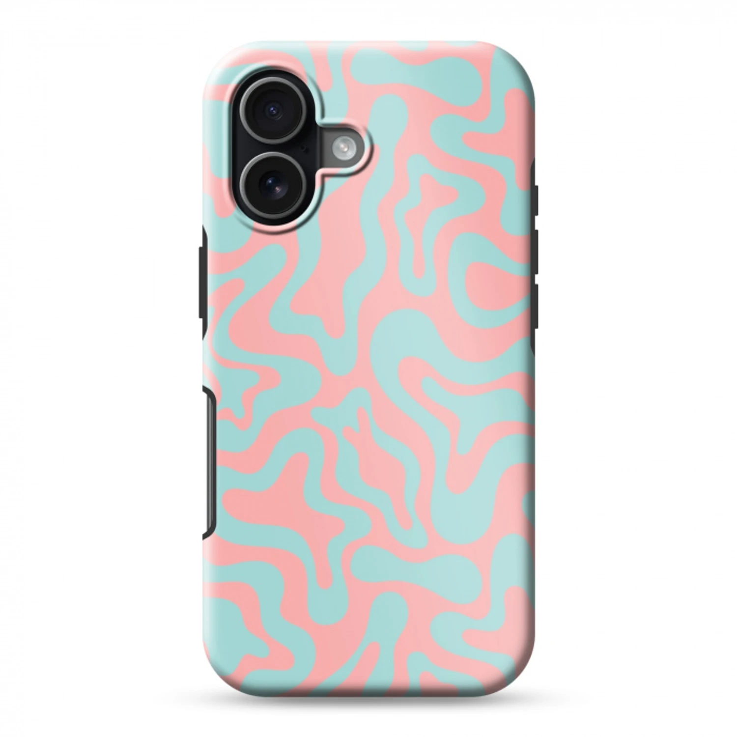 Abstract - Patroon - Blauw - Roze - Kleurrijk Toughcase MagSafe Apple iPhone 17 klein -3d