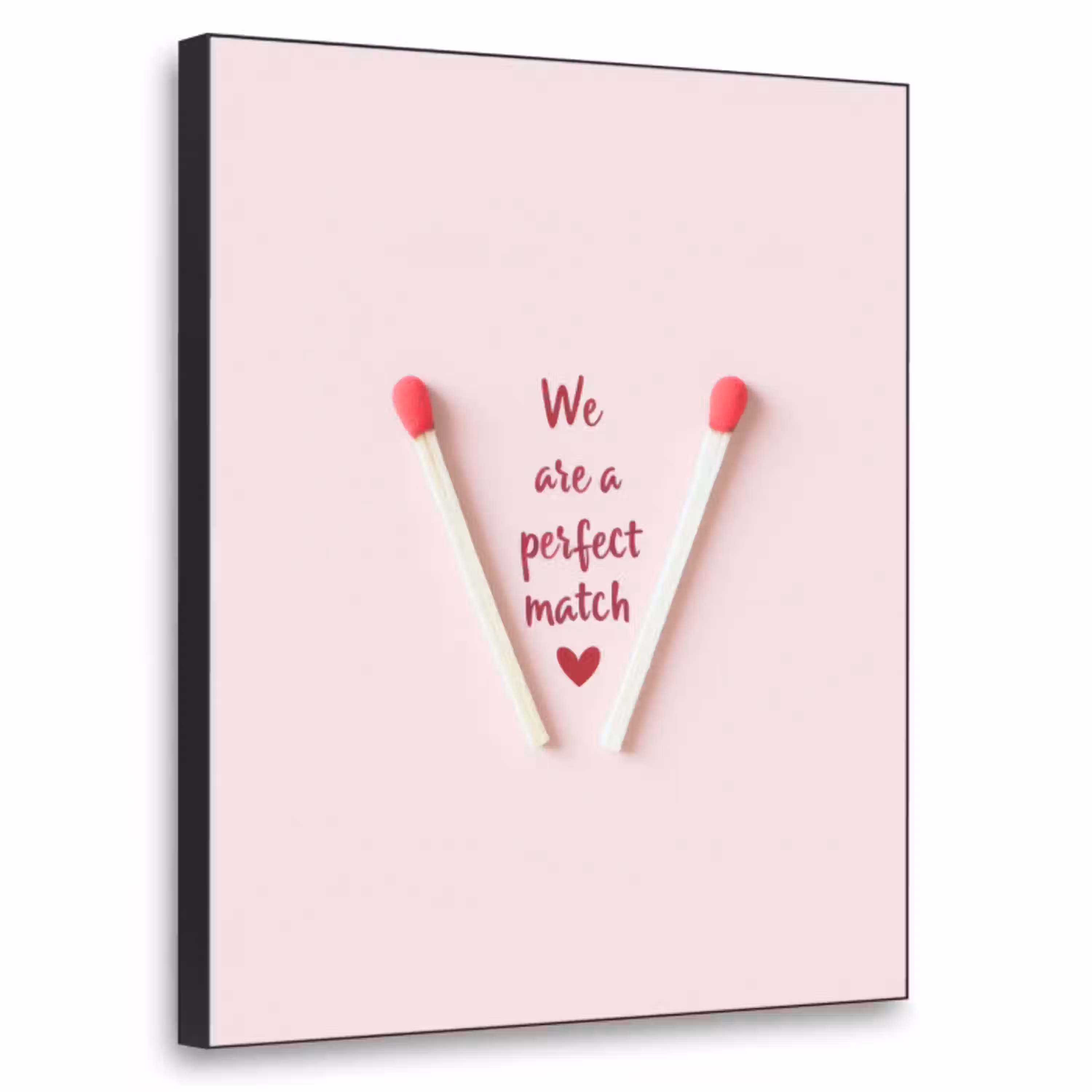 Perfect - Minimalistisch - Valentijn Textielframe zwart klein -3d