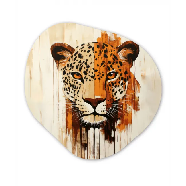 Luipaard - Symmetrisch - Strepen Wandcirkel Organisch Forex 3mm klein -3d
