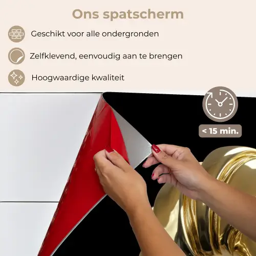Croissant - Brood - Goud - Zwart keuken achterwand spatscherm klein -spatscherm_NL