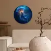 Kwal - Lichtgevend - Tentakels - Blauw Wandcirkel kunststof plaat 5mm dik klein -sfeer1