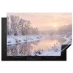 Rivier - Winter - Landschap - Sneeuw - Zonsopgang Inductie beschermer vinyl 3mm klein -3d