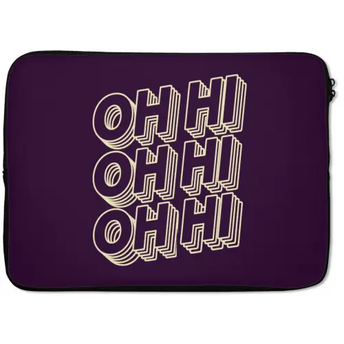 Oh hi - Paars - 3D laptophoes neopreen klein -zkaufland3dotto