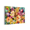 Schilderij - Olieverf - Bloemen - Regenboog aluminium wit klein -3d