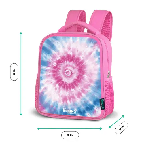 Tie dye - Abstract - Blauw - Roze Kinderrugzak - Roze middel -productfoto_formaten