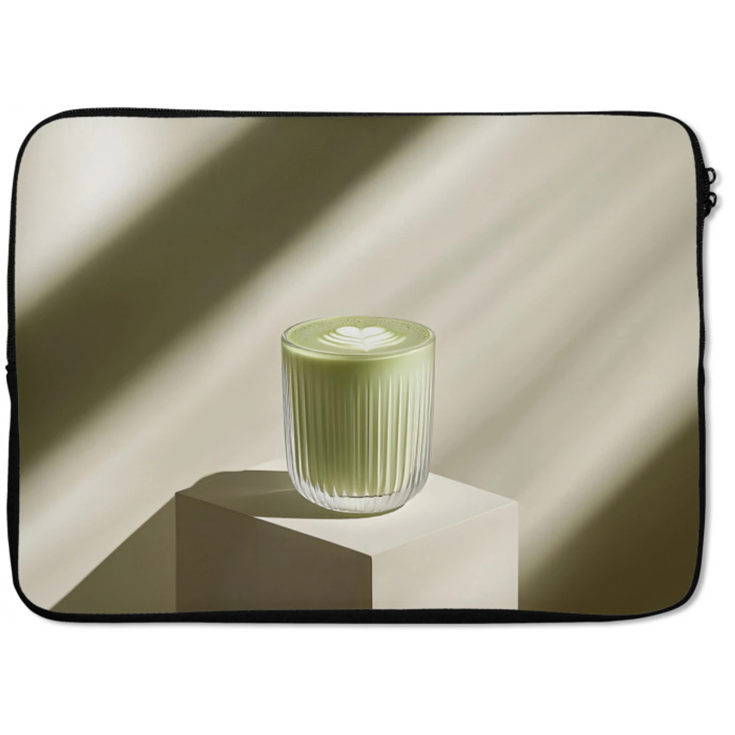 Matcha - Glas - Groen - Minimalistisch laptophoes neopreen klein -zkaufland3dotto