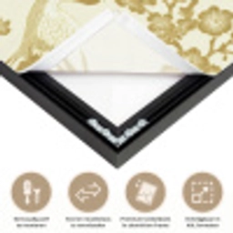 Kraanvogels - Kersenbloesem - Goud Textielframe zwart klein 947 -USP_closeupNL