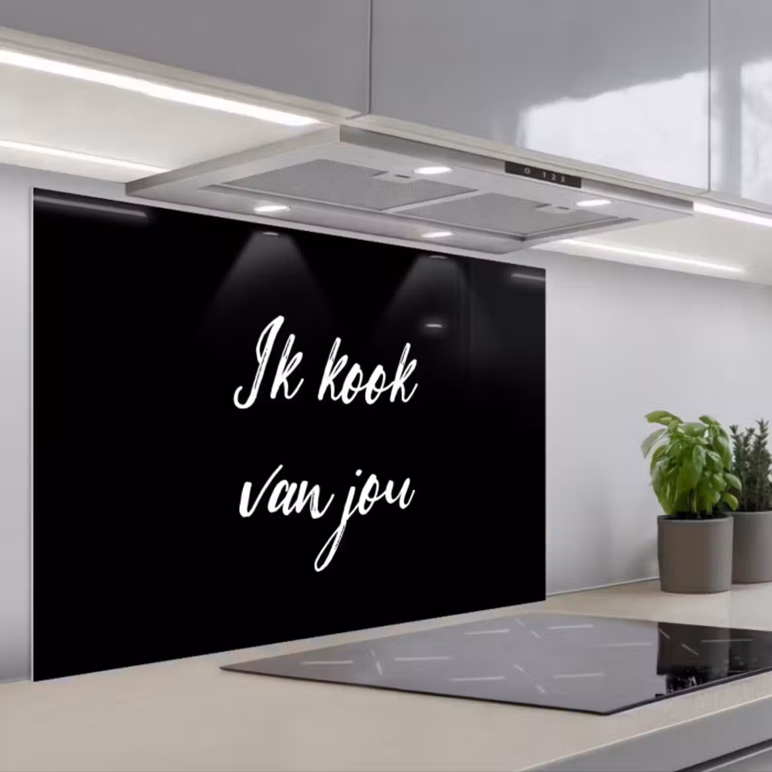 Spatscherm keuken - Quotes - Spreuken - Ik kook van jou - Liefde - Partner