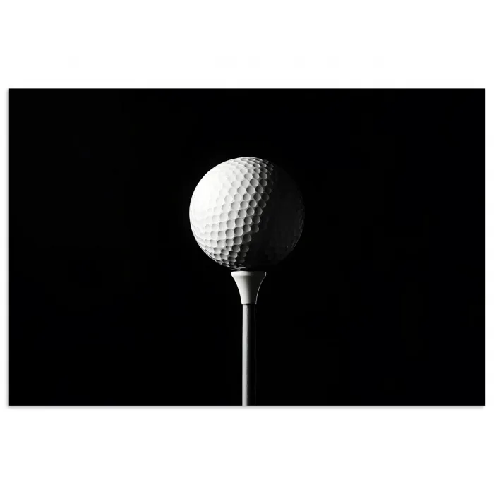 Golfbal - Minimalistisch - Wit poster papier klein -3d