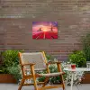 Tulpenvelden met windmolens bij zonsondergang Tuinposter op houten frame 2 cm dik klein -sfeer3
