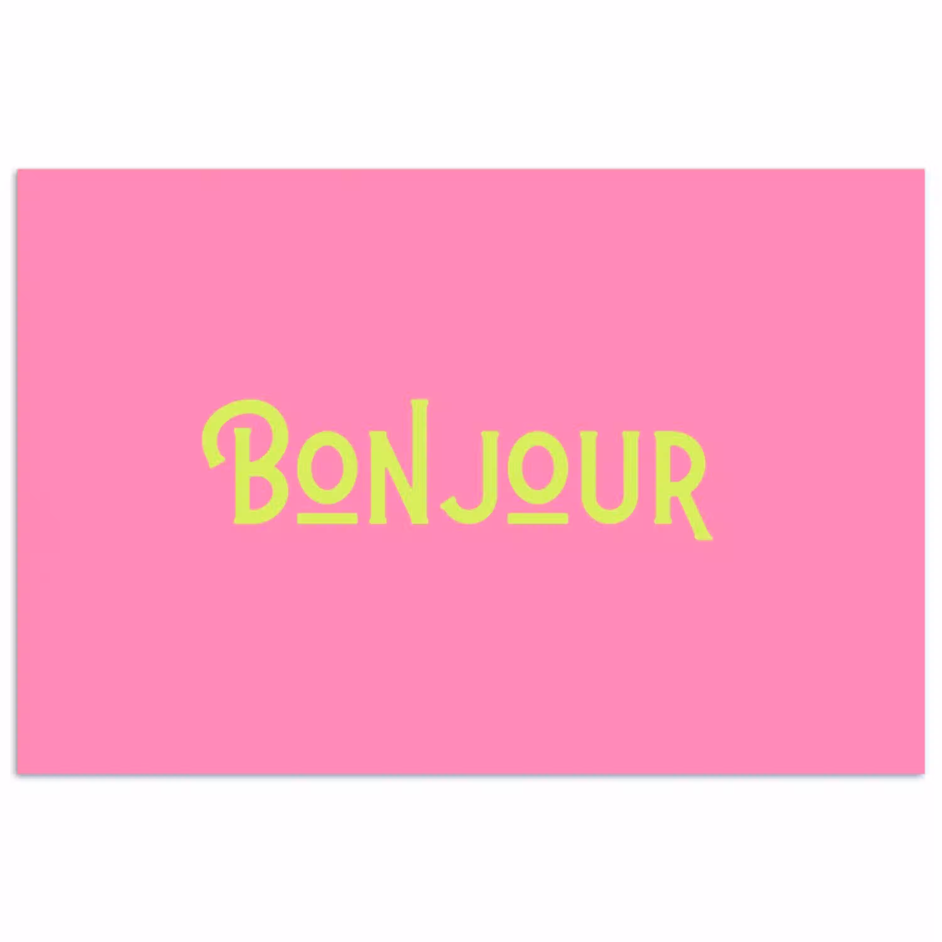 Roze - Groene Bonjour - art-deco poster papier klein -3d