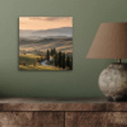 Toscaans - Landschap - Heuvels aluminium wit klein -sfeer2