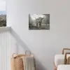Schotse Hooglander - Bos - Mist - Koe - Dieren - Natuur tuinposter los doek klein -sfeer8
