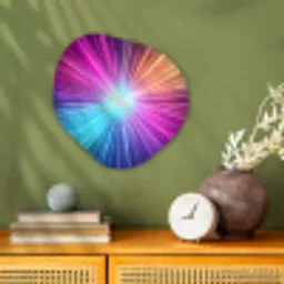 Abstract - Light - Burst - Modern - Colorful Wandcirkel Organisch Forex 3mm klein -sfeer2