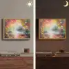 Landschap - Olieverf - Kleurrijk - Natuur Light Box met batterij (Wandlamp) middel -sfeer3
