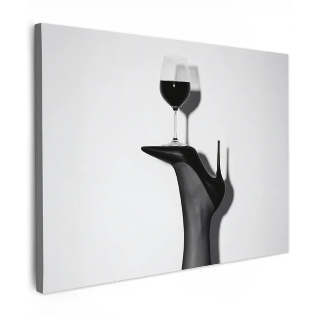 Canvas Print - Heel - Wine - Minimalist - Black