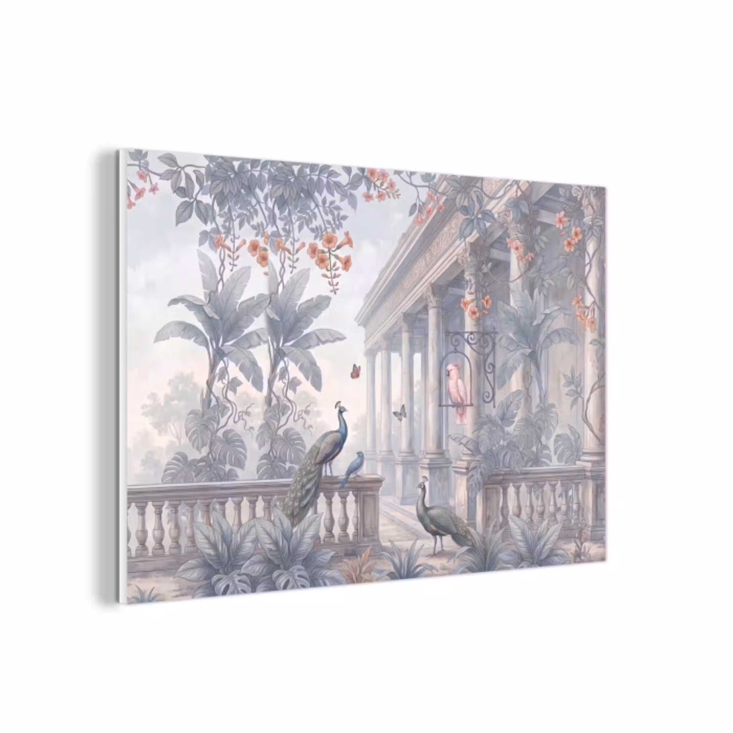 Vogel - Pauw - Architectuur - Klassiek - Groen forex 5mm xxl -3d