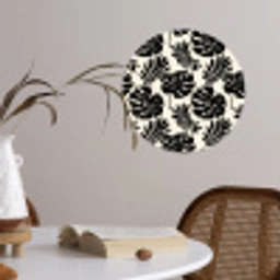 Modern - Monstera - Zwart Wandcirkel behangsticker klein 186 -sfeer3