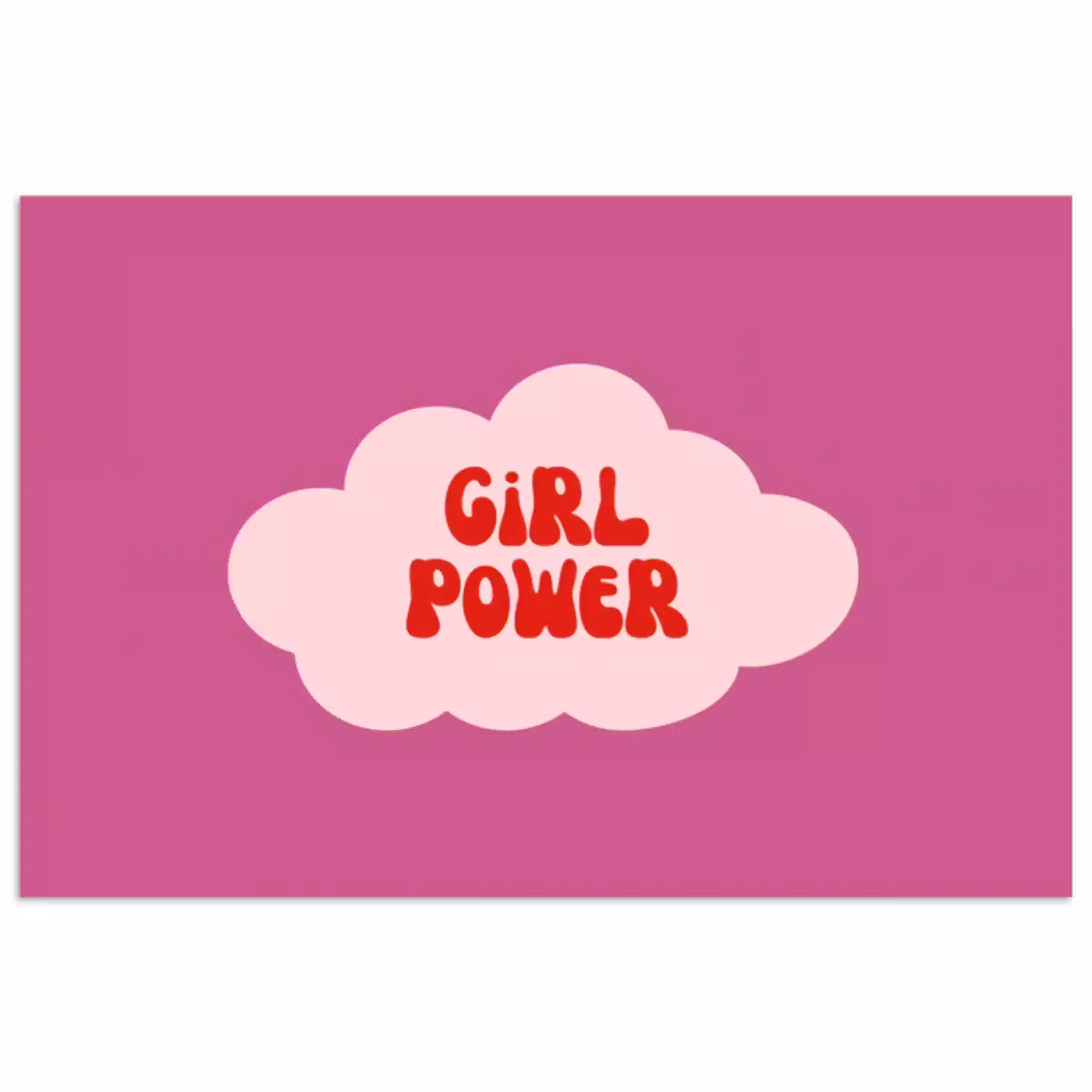 Girl power - Wolk - Roze poster papier klein -3d