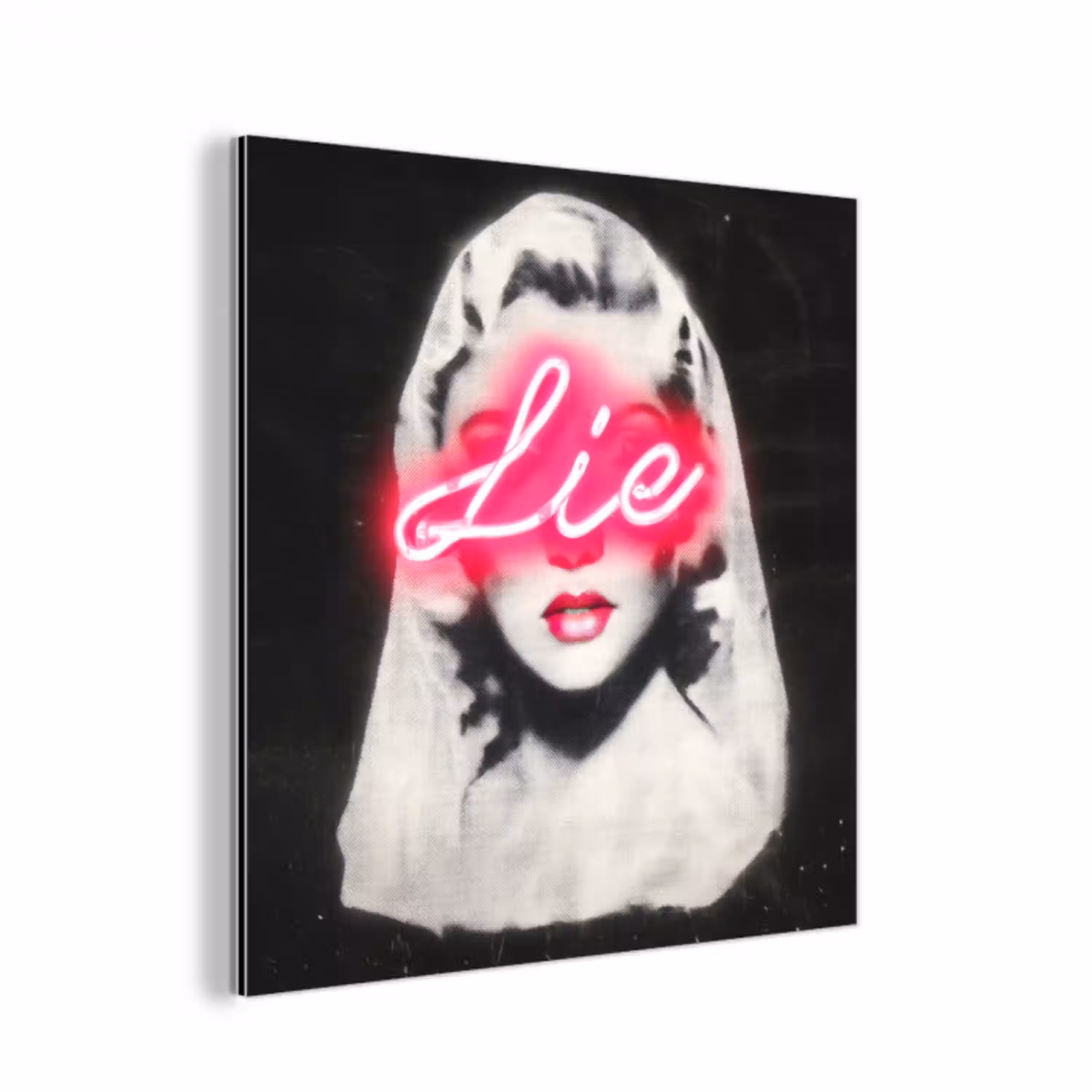 Neon - Letters - Vintage - Vrouw aluminium wit klein -3d