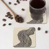 Golvend - Lijnen - Abstract - Silhouet onderzetter kurk middel -sfeer2