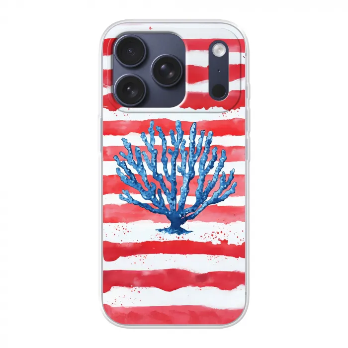 Koraal - Verfstructuur - Rood - Blauw Telefoonhoesje iPhone 17 Pro klein -3d